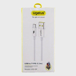 Кабель TYPE-C 1м UG-08-TC силиконовый белый в короб.