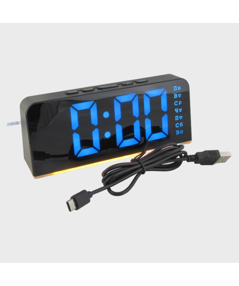 Часы-будильник электронные RE-9001 (синие цифры)