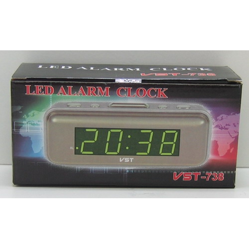 Часы-буд. электронные VST-738-4 (ярк. зел. циф.)