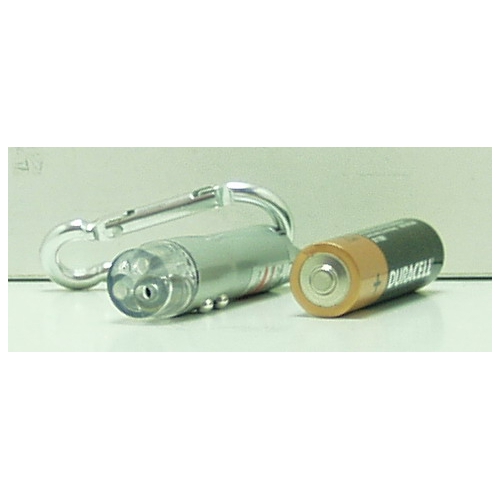 Фонарь (2 ламп.+лаз.) №9619L с карабином