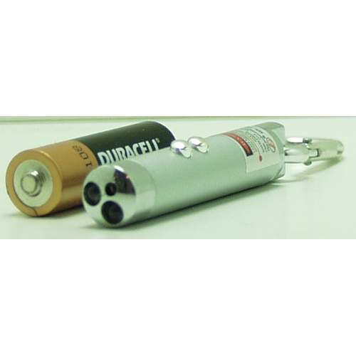 Фонарь (2 ламп.+лаз.) №117-2 с карабином