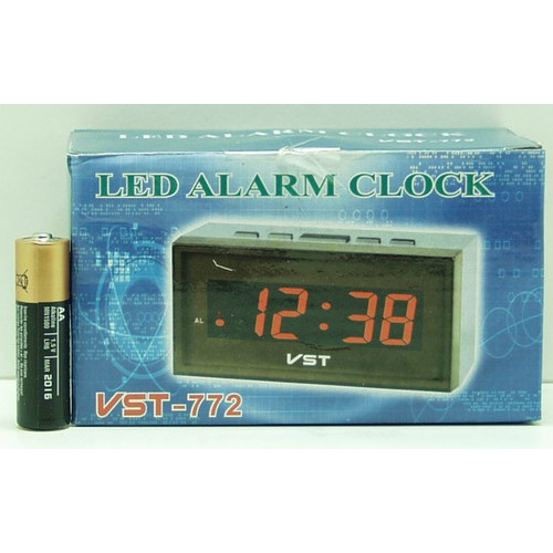 Часы-буд. электронные VST-772-1 (крас. циф.)