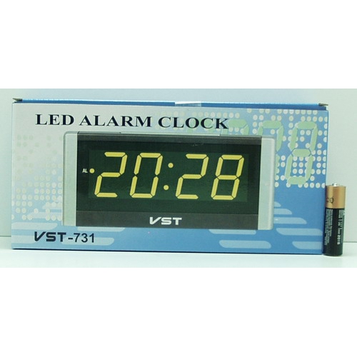 Часы-буд. электронные VST-731-4 (ярк. зел. циф.)
